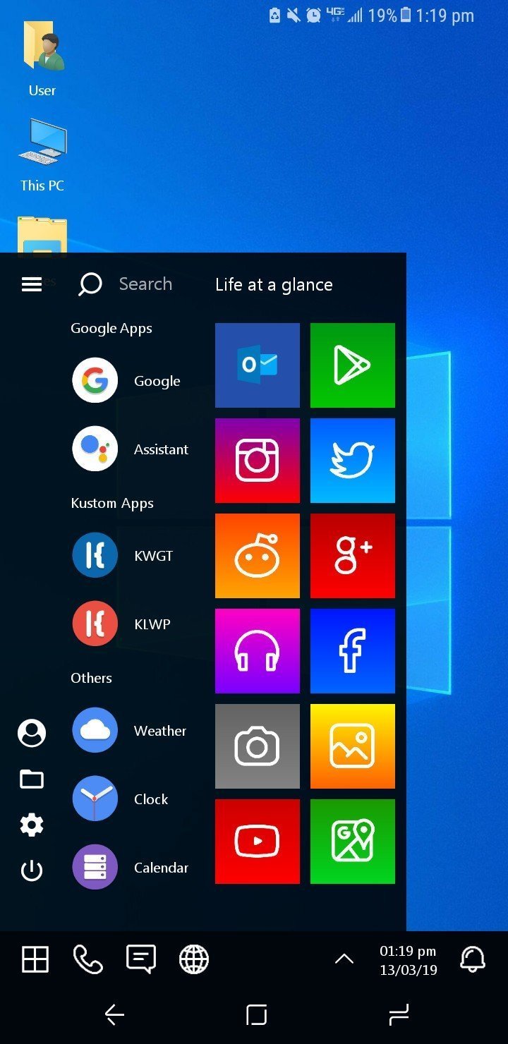windows 10 launcher android